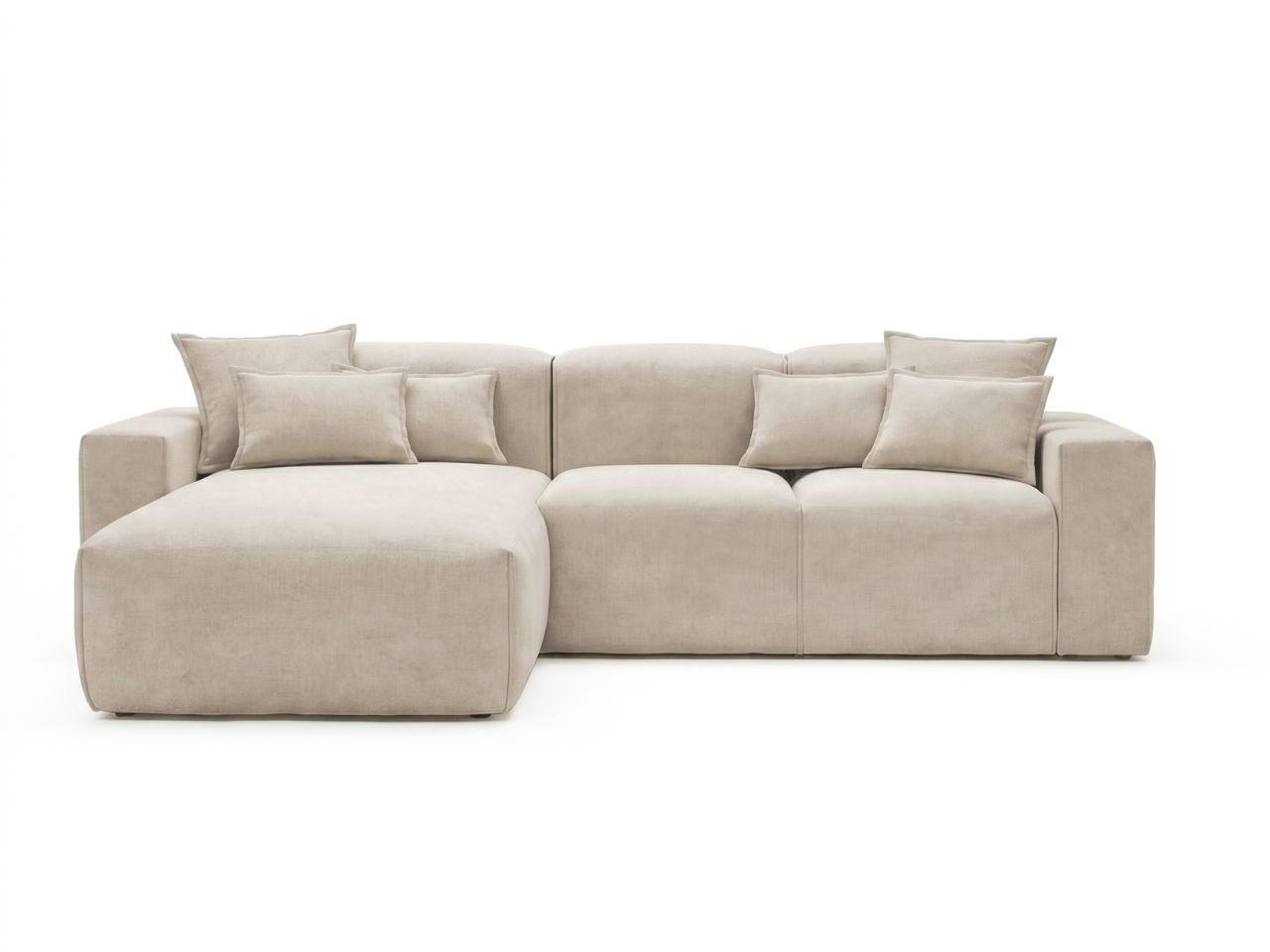 ECKSOFA Leni Beige Links - Beige, Holz/Textil (265/180cm) - Graingold