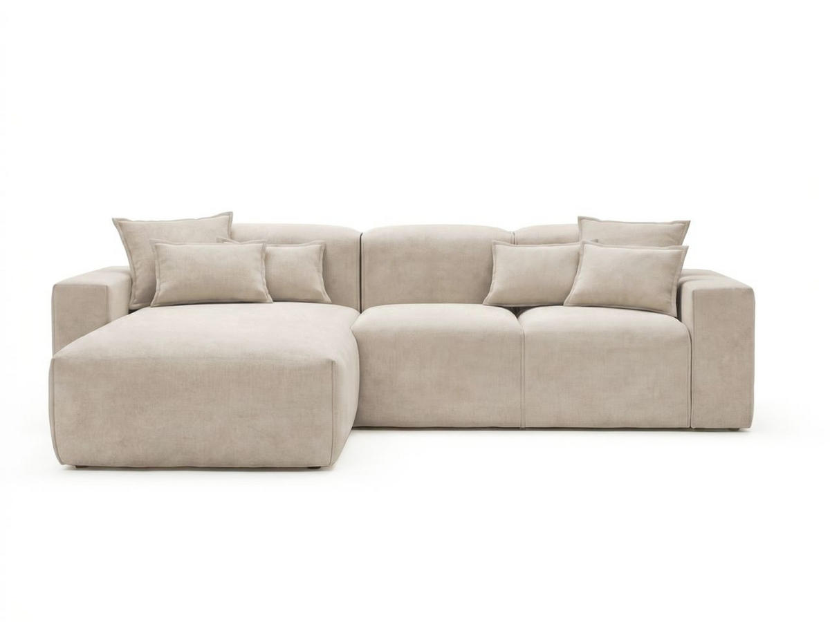 ECKSOFA Leni Beige Links - Beige, Holz/Textil (265/180cm) - Graingold