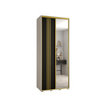 SCHWEBETÜRENSCHRANK 235,2/110/45 2-türig - Goldfarben/Schwarz, Holz/Metall (110/235/45cm) - Abiks Möbel