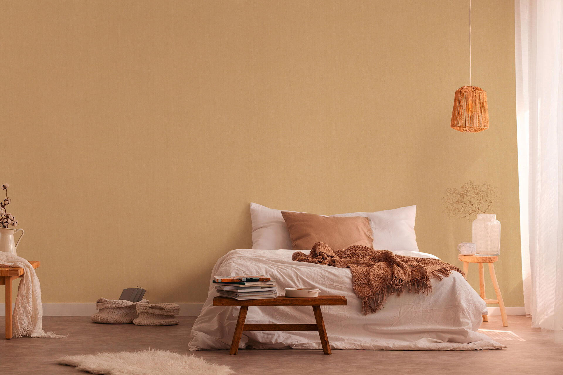 VLIESTAPETE Orange 53/1005 cm - Orange, Textil (53/1cm) - KUNSTLOFT