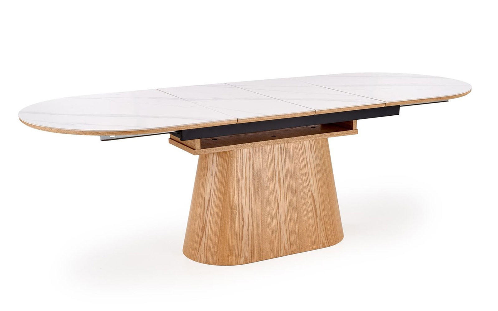 ESSTISCH Sirius weiß Marmor / Eiche Natur 160-240 / 90 / 77cm - Eichefarben/Weiß, Holz/Holzwerkstoff (90/240/77cm) - Feldmann-Wohnen
