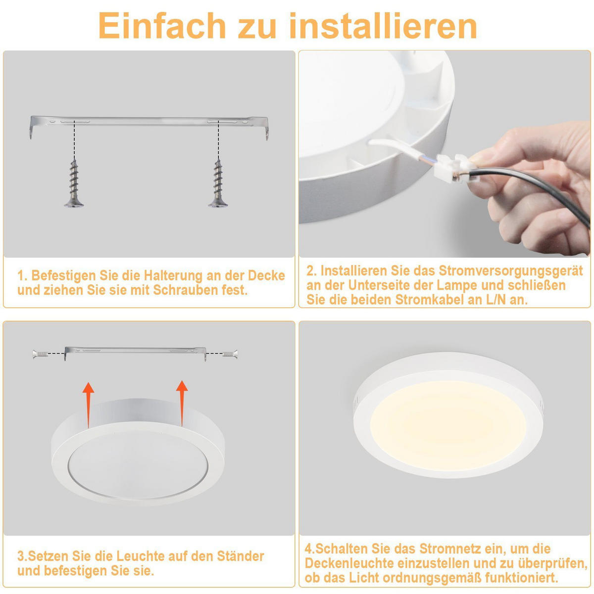 LED-DECKENLEUCHTE Regenkreis 23/23/3.2 cm - Weiß, Kunststoff (23/23/3.2cm) - Nettlife