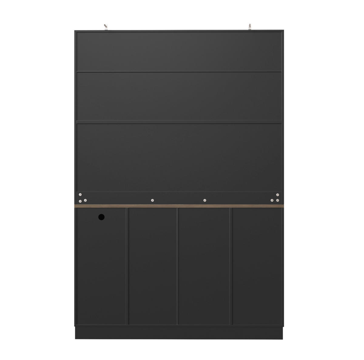 ANRICHTESCHRANK mit LED und Steckdose 120 x 36,3 x 180 cm Schwarz - Schwarz, Metall (36.3/180/120cm) - Meubliv