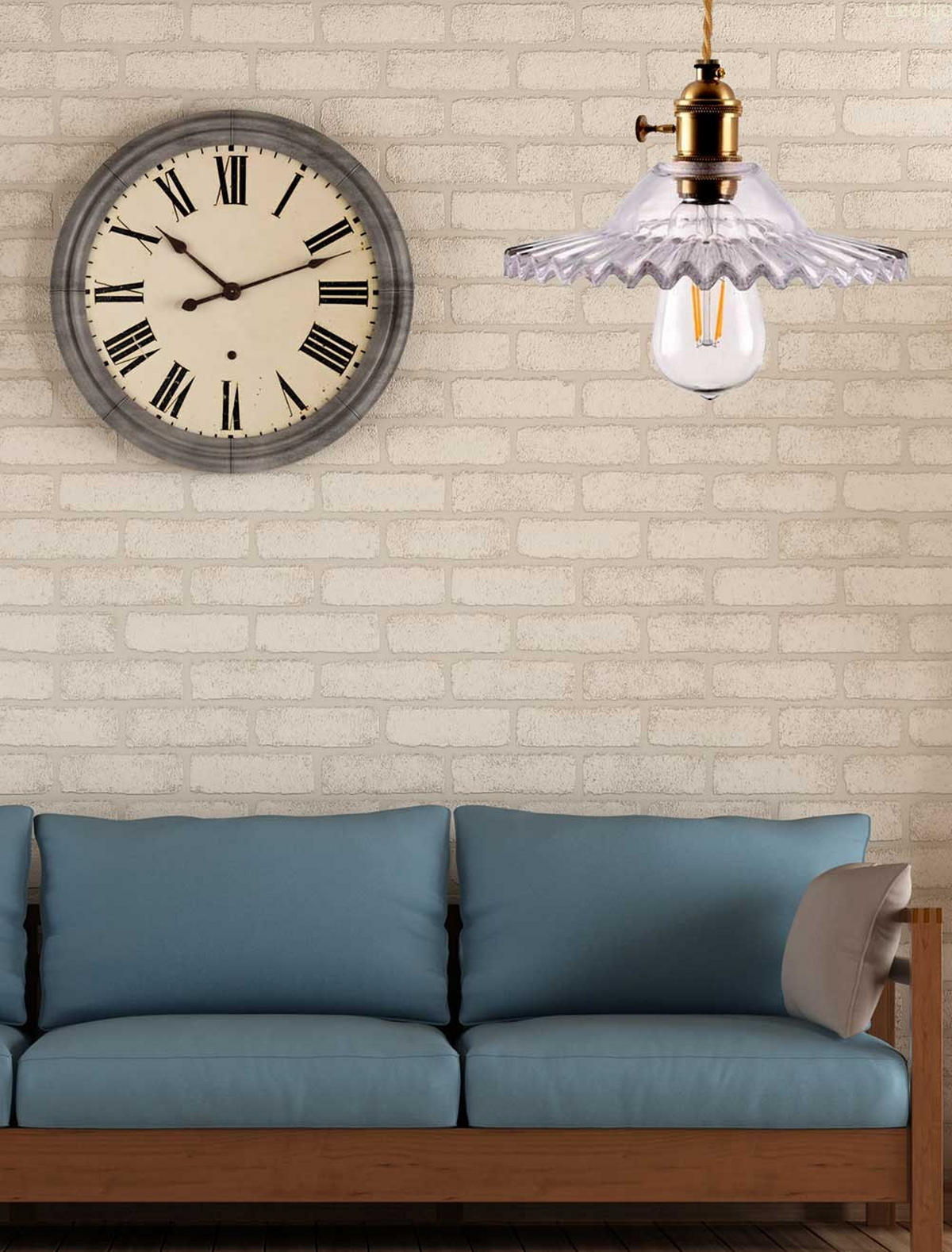 PENDELLEUCHTE Paris - Transparent/Goldfarben, Glas/Metall (22/22/100cm) - kiki design