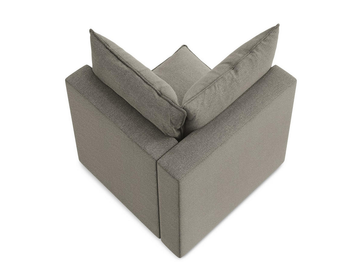 SOFAELEMENT Bouclé Stoff Grau - Schwarz/Grau, Holzwerkstoff/Kunststoff (90/77/90cm) - Makamii