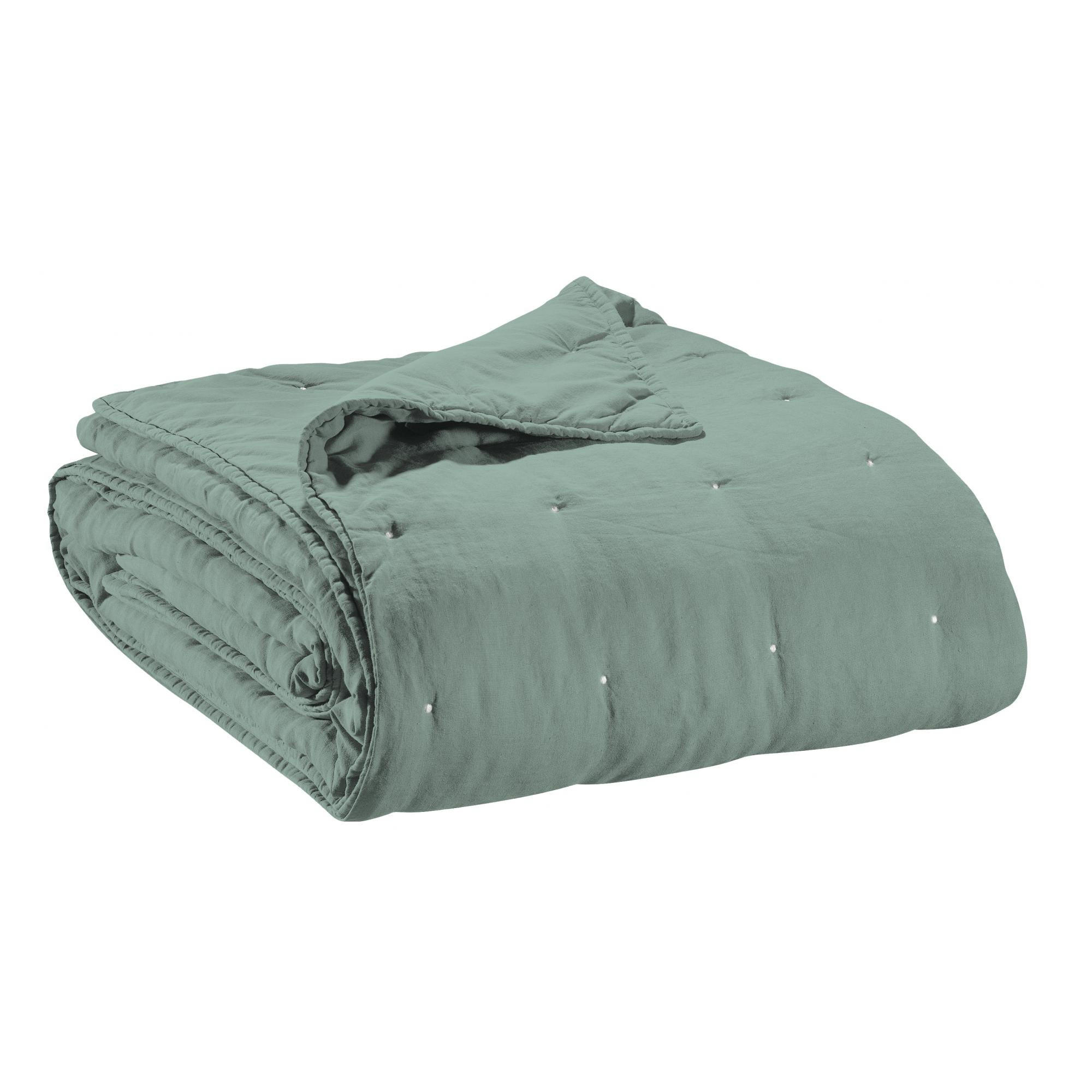 BETTÜBERWURF Zeff graugrün 180 x 260 cm - Grün, Textil (180/260cm) - Vivaraise