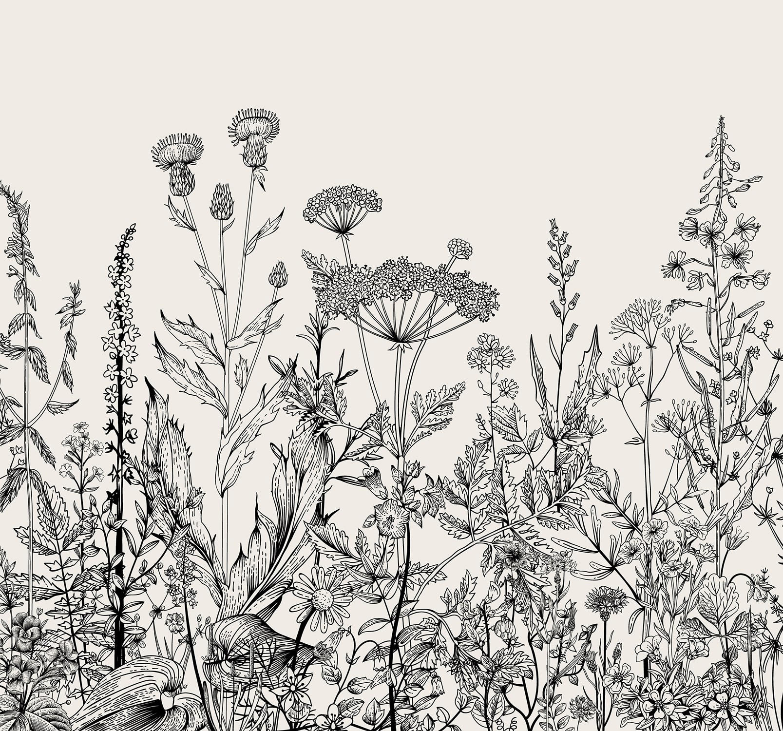 ROLLO LICHTDURCHLÄSSIG 150x140 cm Graue Blumen - Grau, Textil (150/140cm) - TULUP