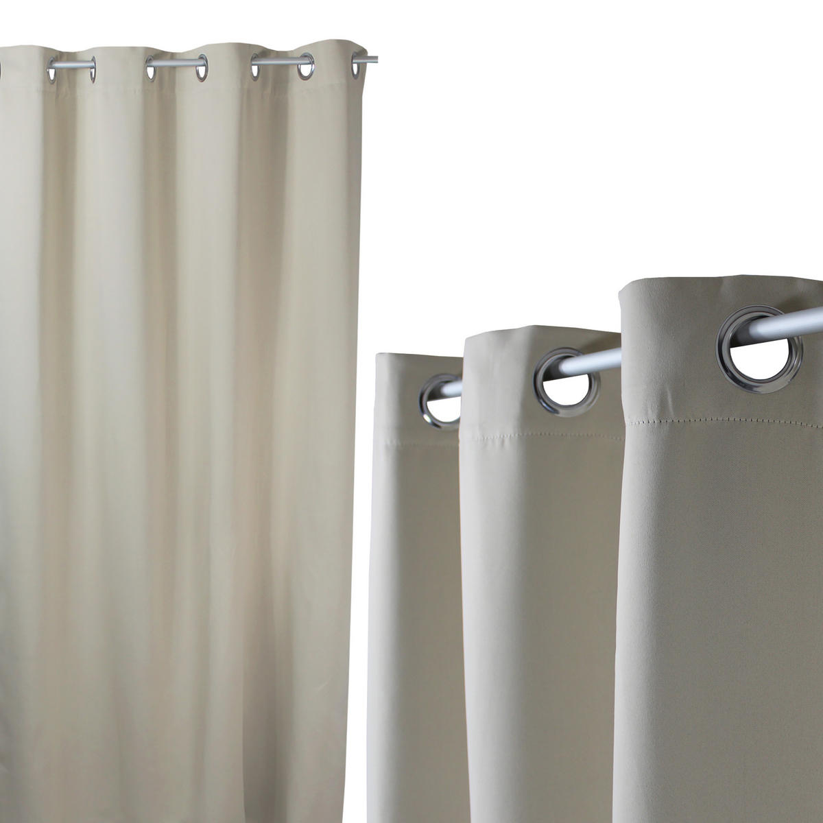 VERDUNKELUNGSVORHANG Ösen 140/145 cm Beige Sand - Beige, Textil (140/145cm) - TiborTex