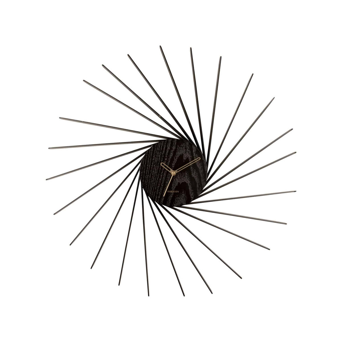 WANDUHR Helix Schwarz 68/6.5/68 cm - Schwarz, Holz (6.5/68/68cm) - Karlsson