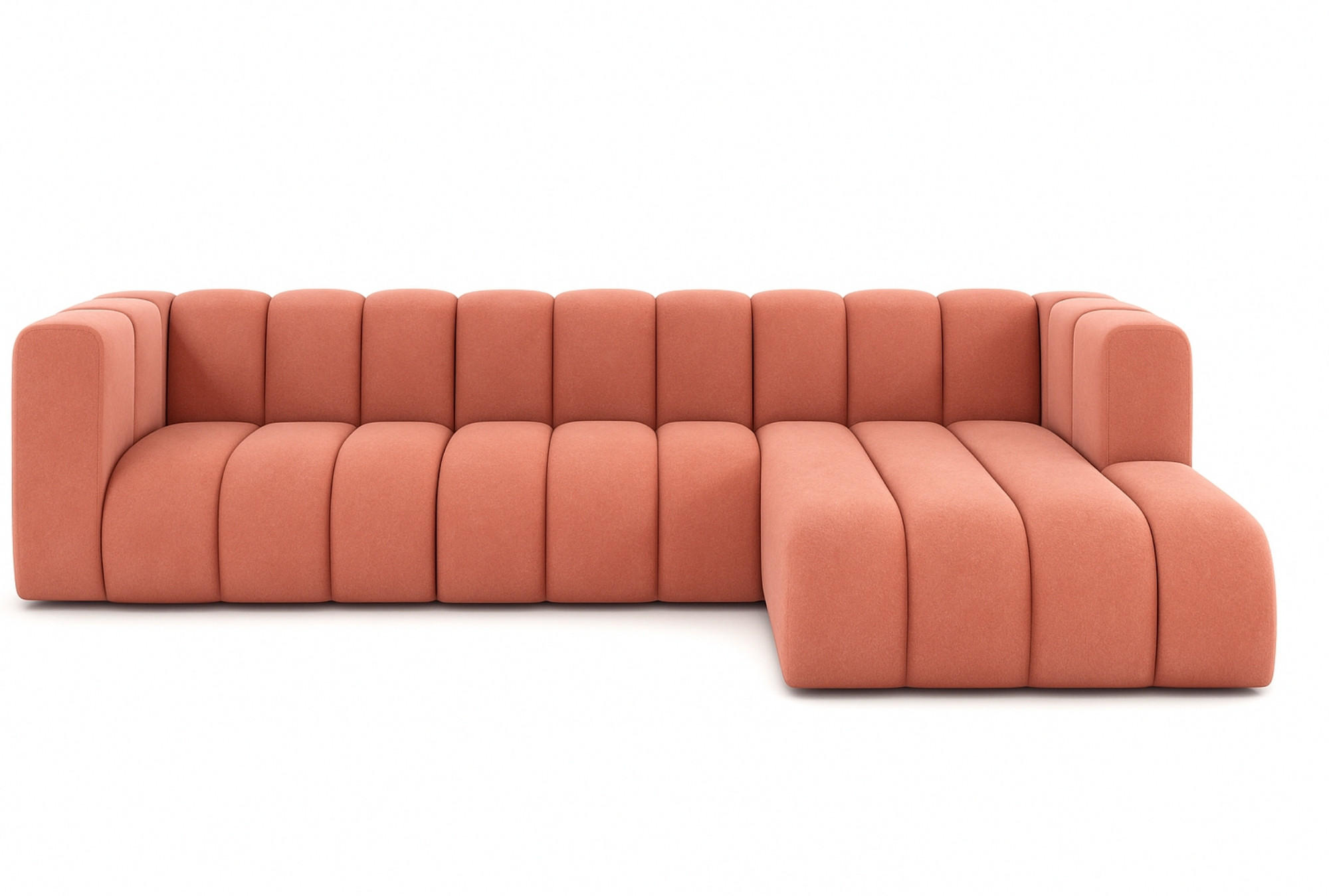 ECKSOFA L-Form GRAND 318 cm, Stoff Salvador, Rosa, Rechts - Rosa, Holz (318/179cm) - Kaiser Möbel