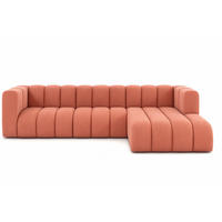 ECKSOFA L-Form GRAND 318 cm, Stoff Salvador, Rosa, Rechts - Rosa, Holz (318/179cm) - Kaiser Möbel