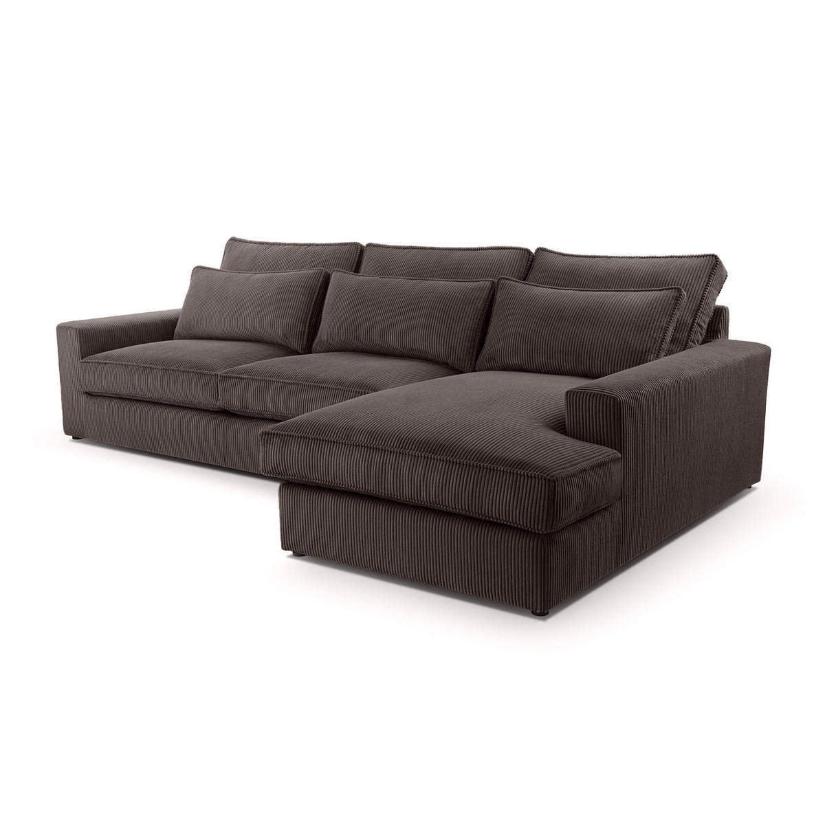 ECKSOFA 4 Sitzer Medan Mini, Dunkelbraun - Dunkelbraun, Textil (276/176cm) - Fedve