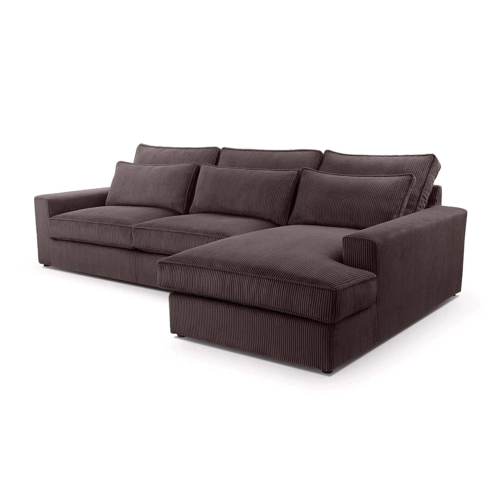 Thumbnail - Fedve Ecksofa, Dunkelbraun, Textil, L-Form, 276x176 cm, Wohnzimmer, Sofas & Couches, Wohnlandschaften, Ecksofas