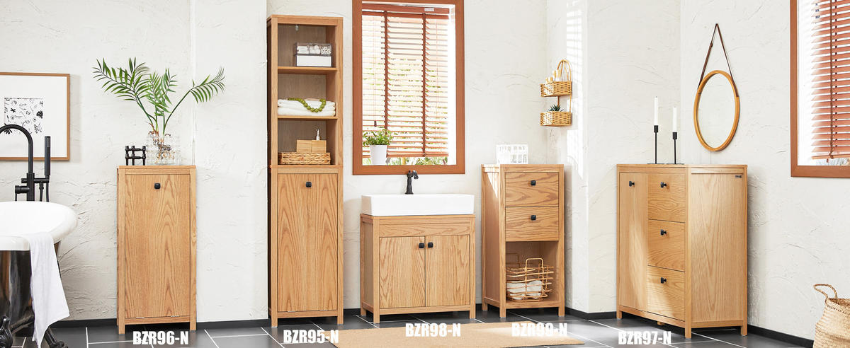 HOCHSCHRANK mit Wäschesack - Hellbraun, Holzwerkstoff (40/172/35cm) - SoBuy