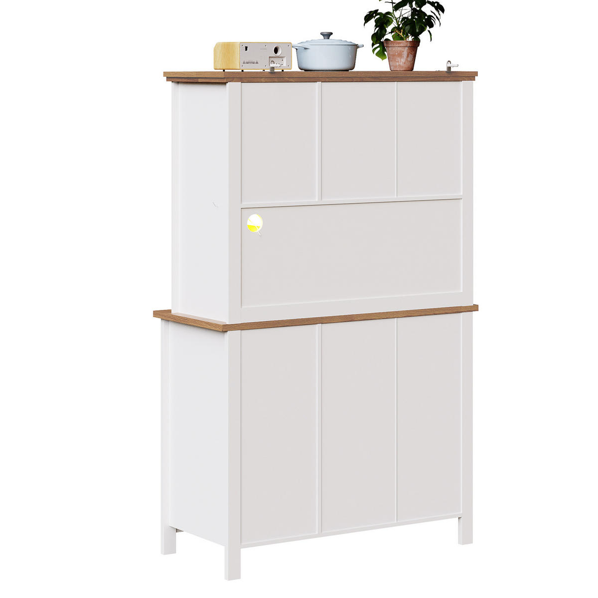KOMMODE 69,3/35/80 cm aus MDF mit 3 Fächern, 180°-Türen und Rollen, Weiß - Weiß, Holzwerkstoff (70/80/35cm) - Redom
