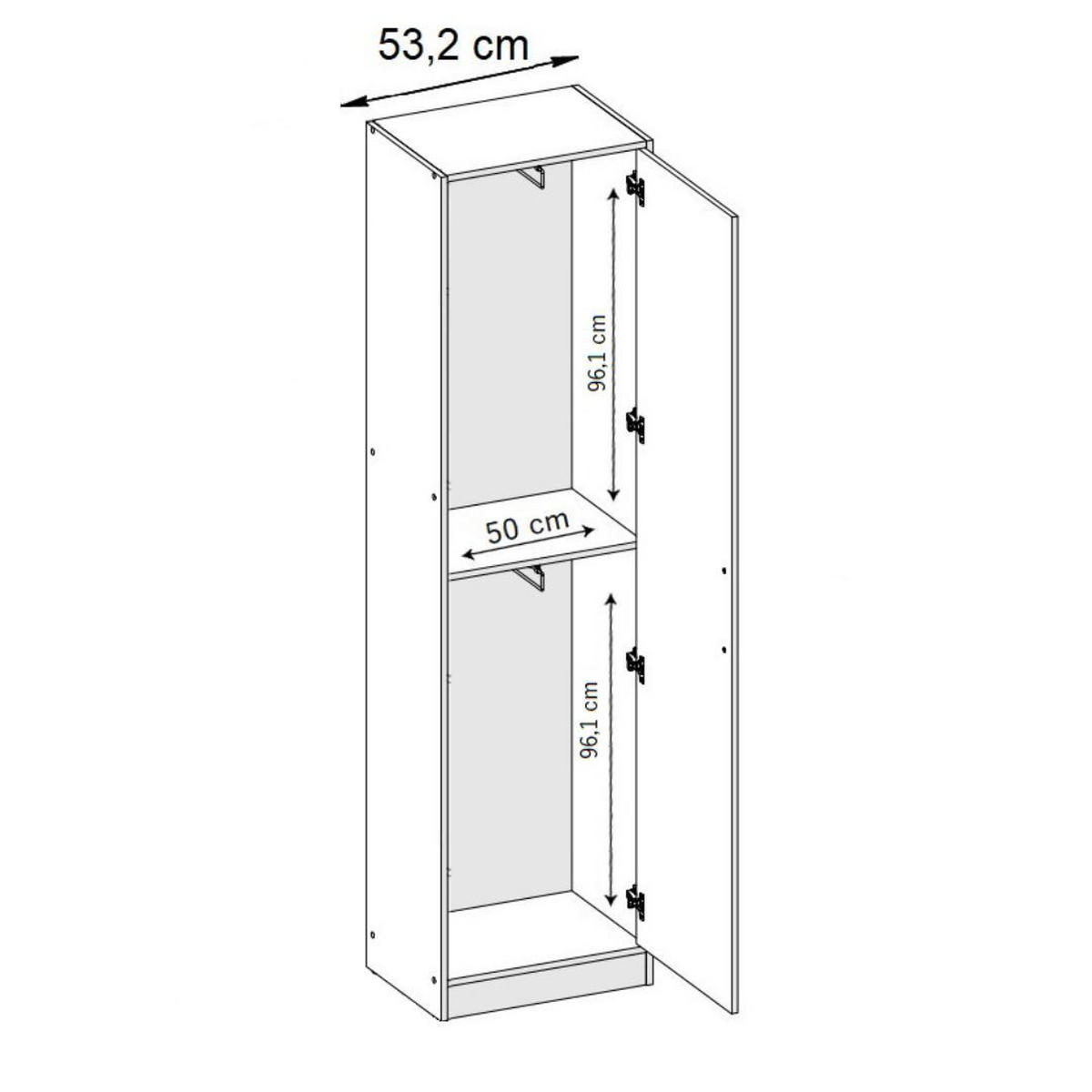 DREHTÜRENSCHRANK EDEN MIT AUFSATZ 1D Eiche Craft Gold - Honigeiche, Holzwerkstoff (53.2/247/39cm) - Kier Furniture