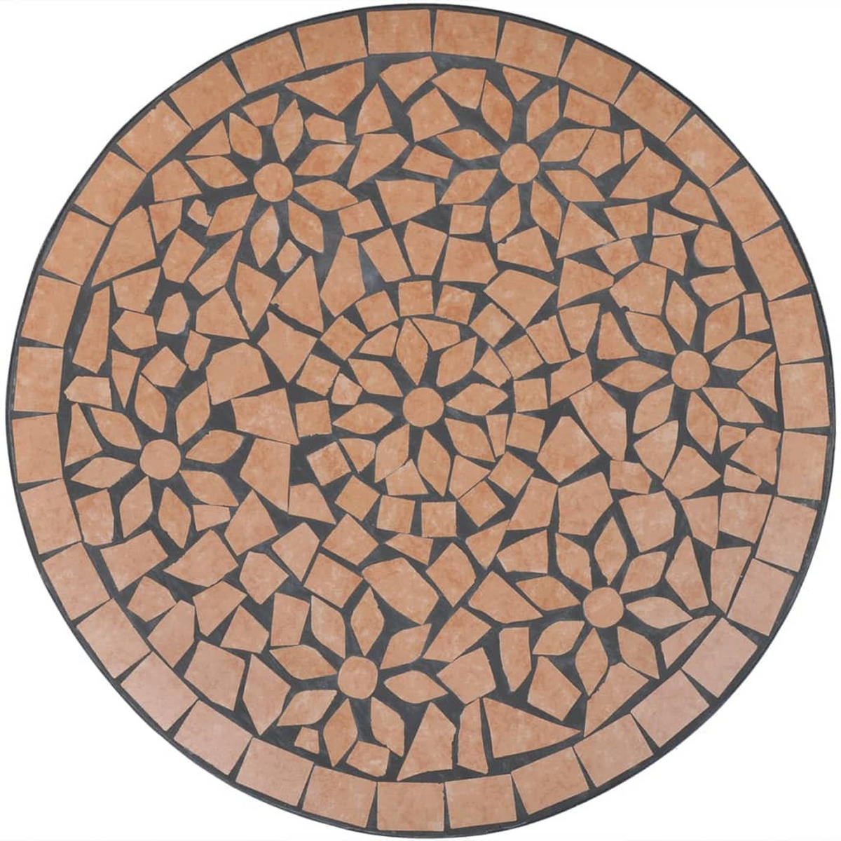 BISTROTISCH Terrakotta-Rot 60 Cm Mosaik - Braun, Keramik (60/60/70cm) - vidaXL