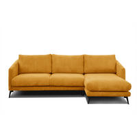 ECKSOFA VILT 4-Sitzer, honig - Schwarz/Honig, Holzwerkstoff/Textil (255/156cm) - Courtois Laville