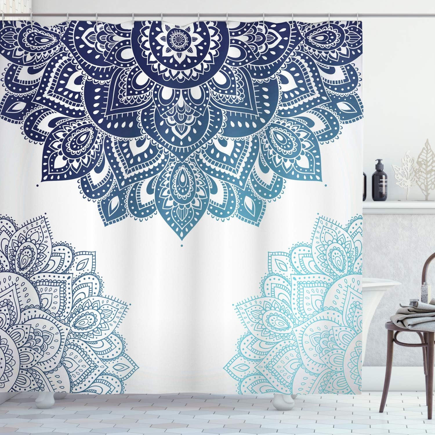 Mcboson Duschvorhang Blau 180x180 cm