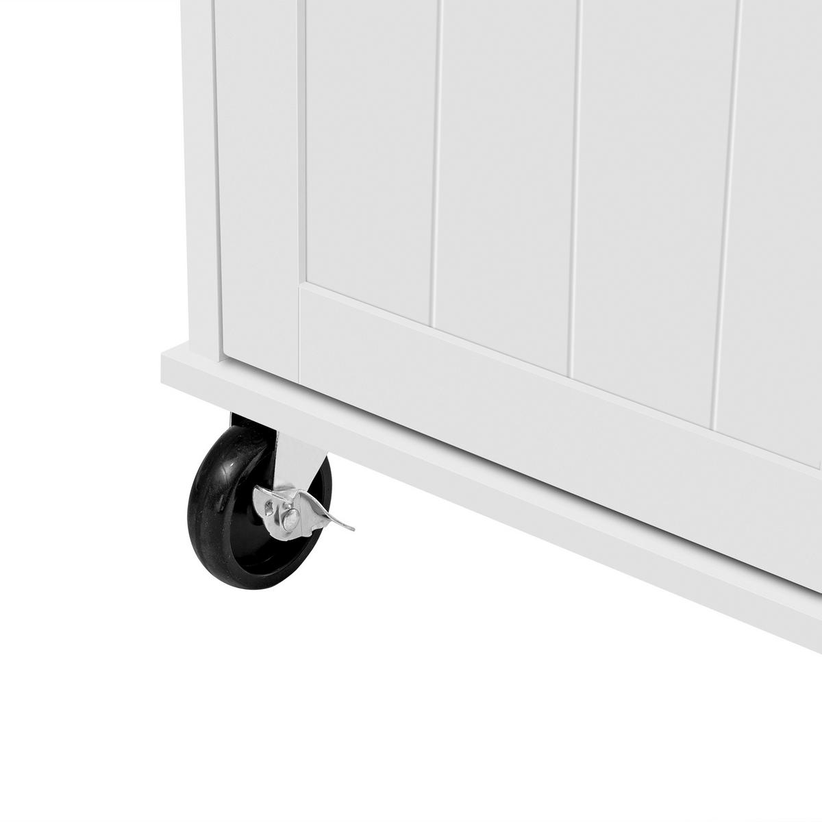KÜCHENINSEL in Weiß und Naturfarbe Servierwagen mit Schubladen für Esszimmer und Küche, B120/T80/H92 cm - Naturfarben/Weiß, Holzwerkstoff/Metall (120/92/80cm) - STILVORA