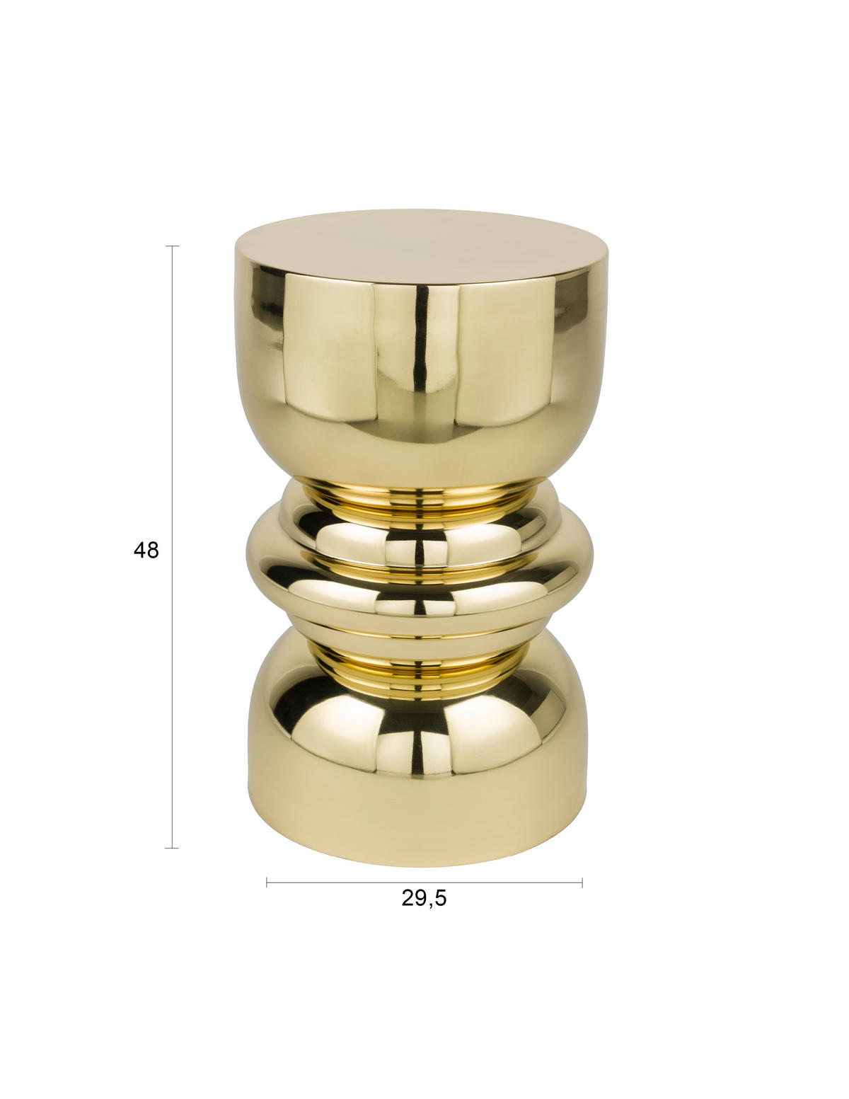 BEISTELLTISCH Kinga - Gold - 29.5/29.5/48 cm - Goldfarben, Metall (29.5/29.5/48cm)