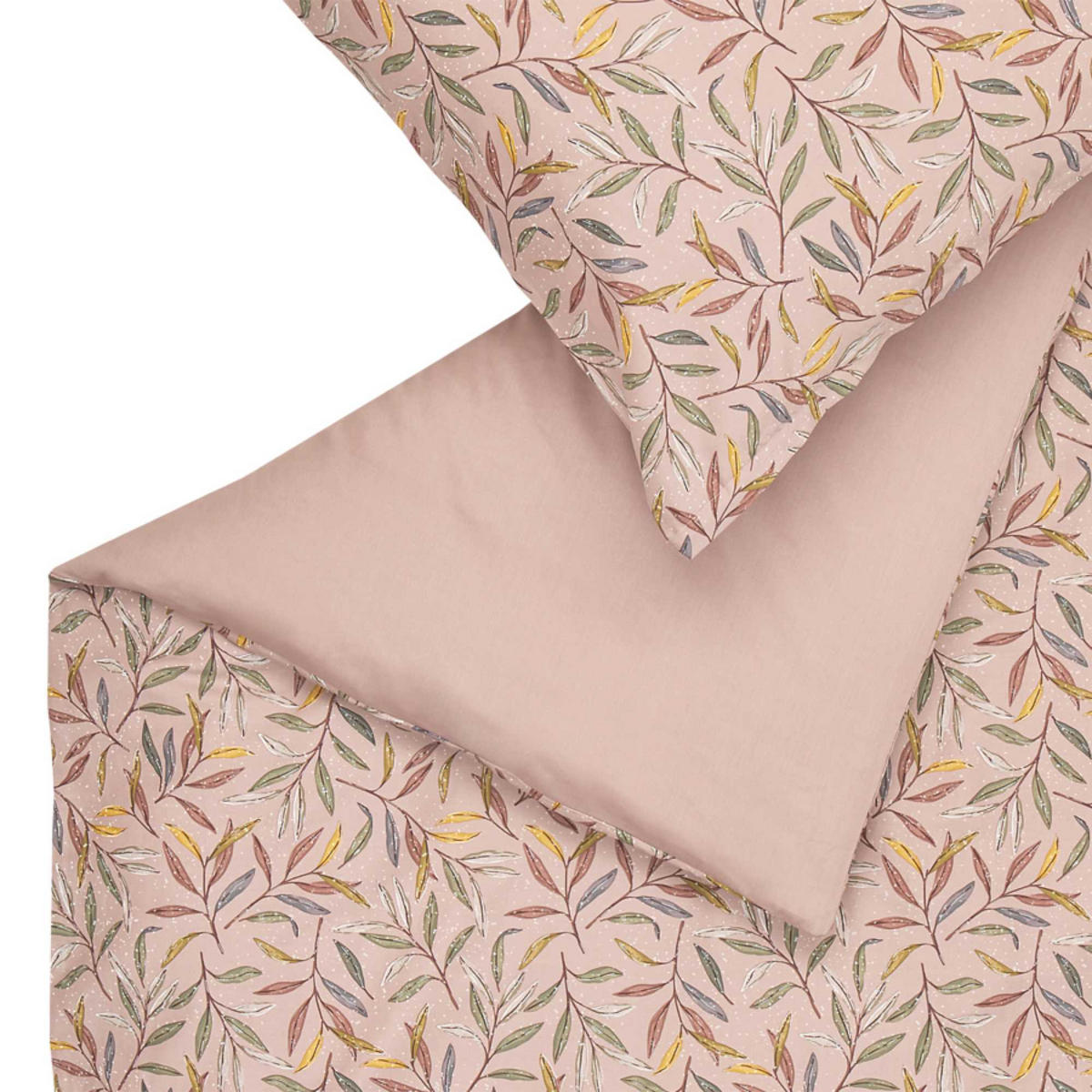 GANZJAHRESBETTWÄSCHE LEAVES - Rosa, Textil (155/220cm) - Musterring