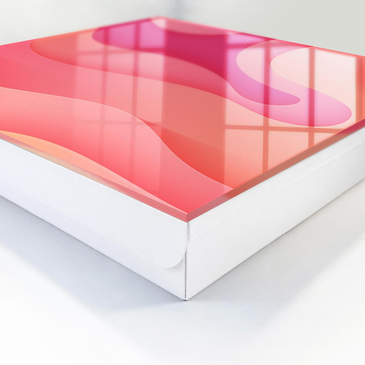SCHLÜSSELBOX Weiß 30x30 cm – Türöffnung nach rechts - Wellenenergie - Pink, Metall (30/30/5cm) - TULUP