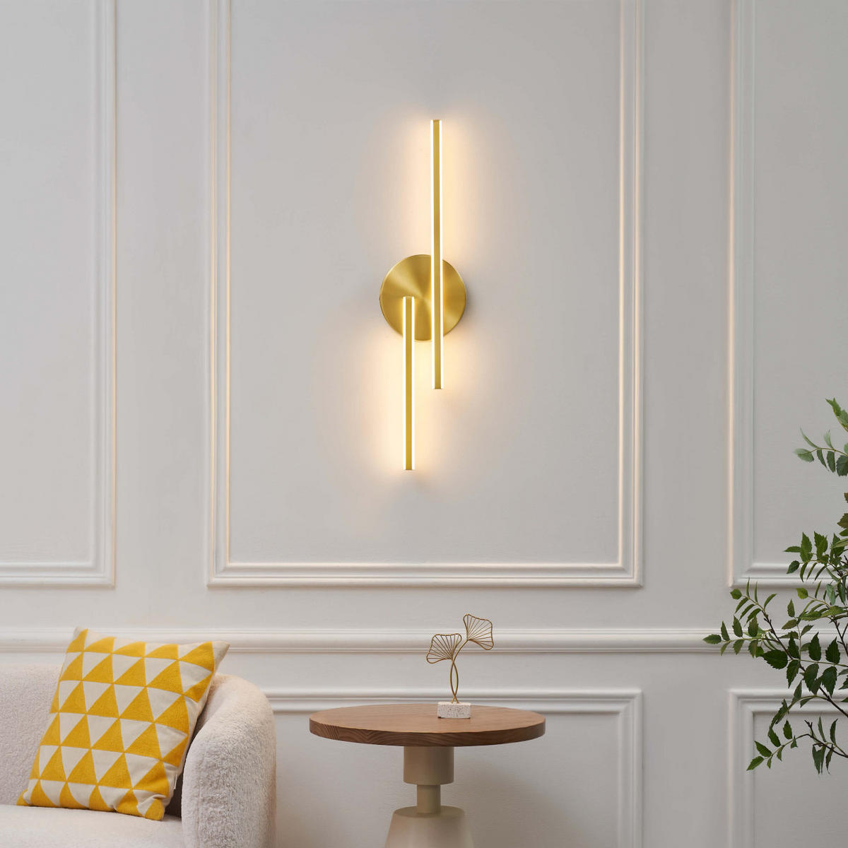 WANDLEUCHTE Pia, Messing, 80cm - Goldfarben, Metall (4/80/20cm) - KOSILUM