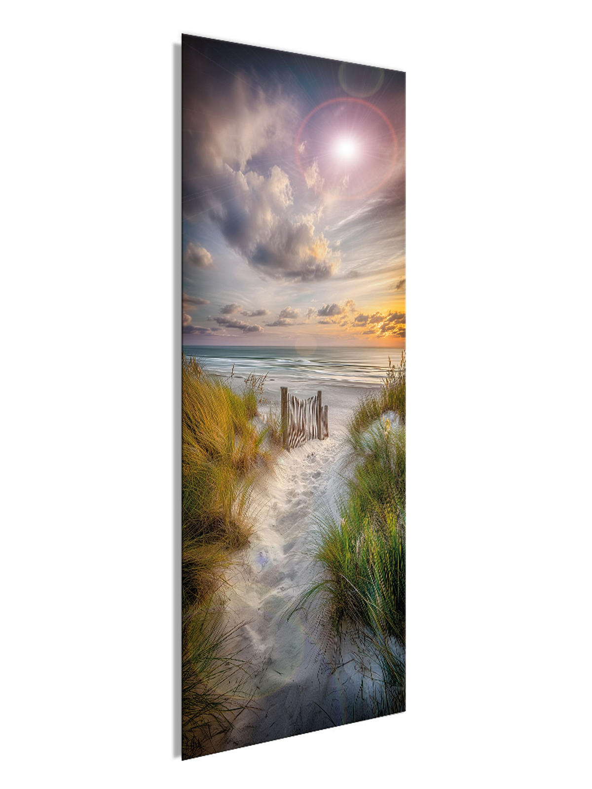 GLASBILD 30x80 cm Strand und Meer - Gelb, Glas (30/80cm) - artissimo