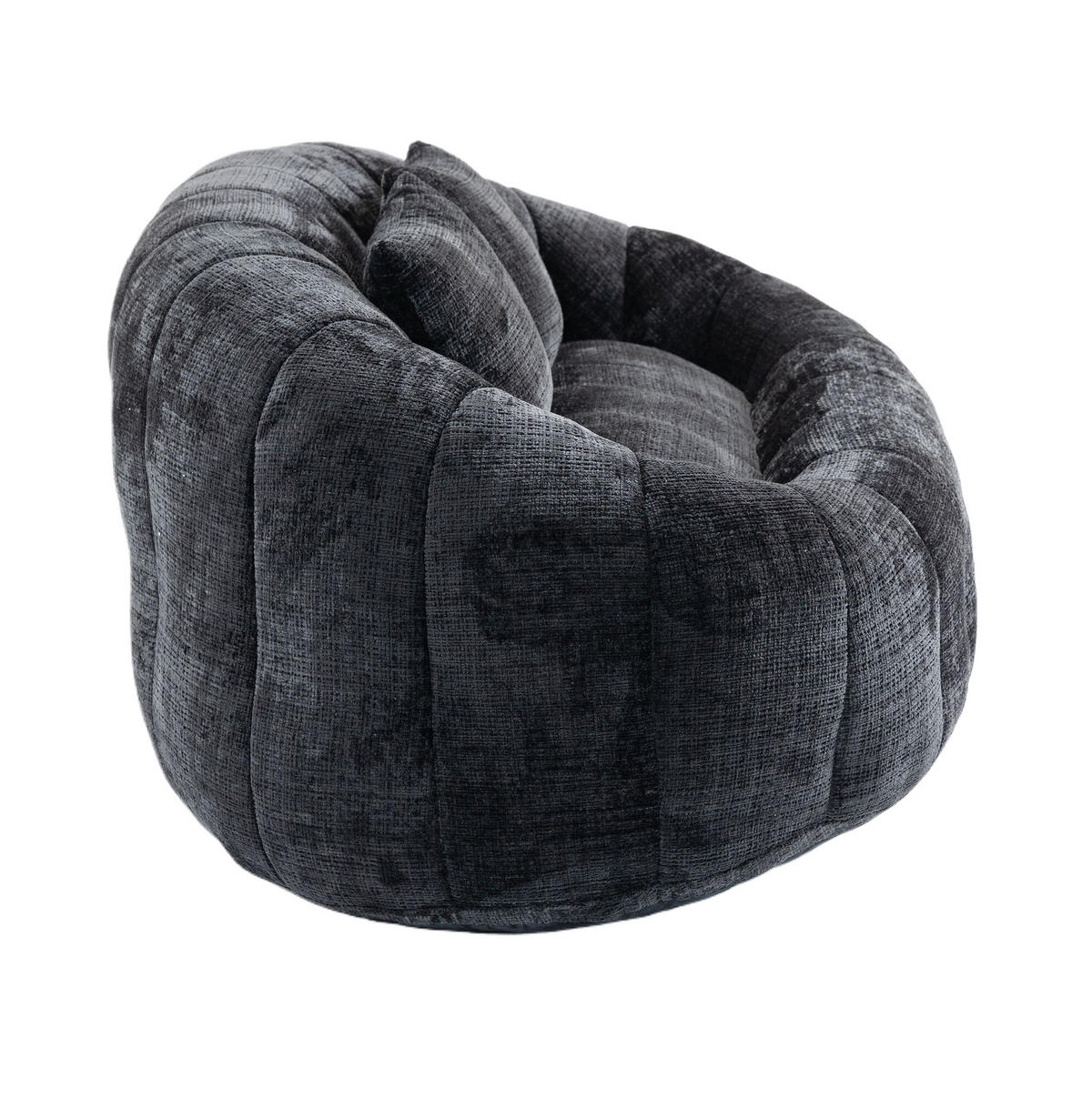 SITZSACK Lounge-Sofa 150x95 cm Chenille Black - Schwarz, Kunststoff (95/63/145cm) - Beauniv