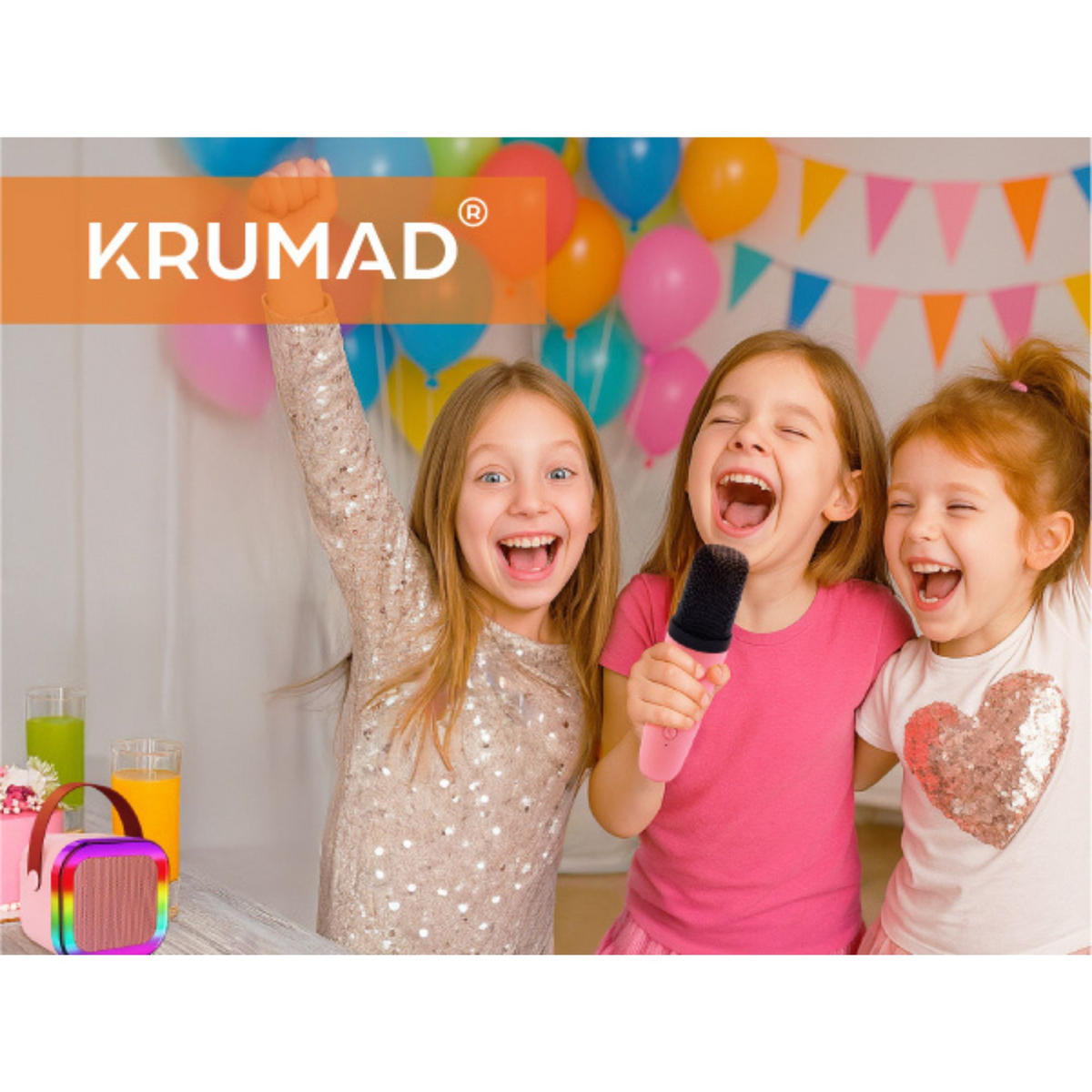 KARAOKE SPAß für Kinder - Rosa, Kunststoff (10/10cm) - KRUMAD