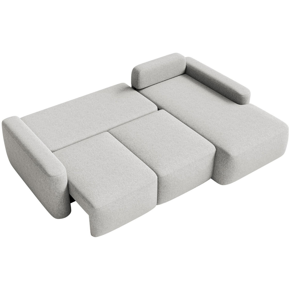 ECKSOFA Carnos Mini Graubeige Chenille - Taupe/Schwarz, Kunststoff/Textil (164/238cm) - Selsey