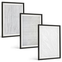 BILDER SET 3er Set - 40x60 cm Schwarzer Rahmen - Helle Sandmusterstrukturen - Schwarz, Kunststoff (40/60cm) - TULUP