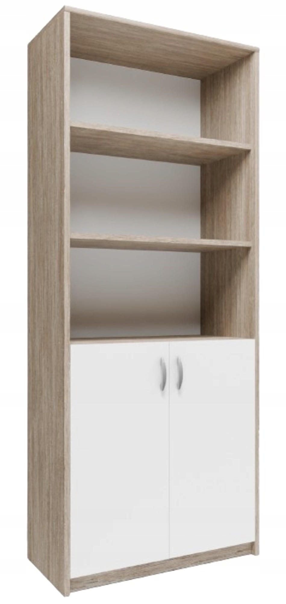 BÜCHERREGAL R7 Sonoma Eiche-Weiß 74/35/180 cm - Weiß/Sonoma Eiche, Holzwerkstoff (74/180/35cm) - Matkam Möbel