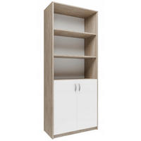BÜCHERREGAL R7 Sonoma Eiche-Weiß 74/35/180 cm - Weiß/Sonoma Eiche, Holzwerkstoff (74/180/35cm) - Matkam Möbel