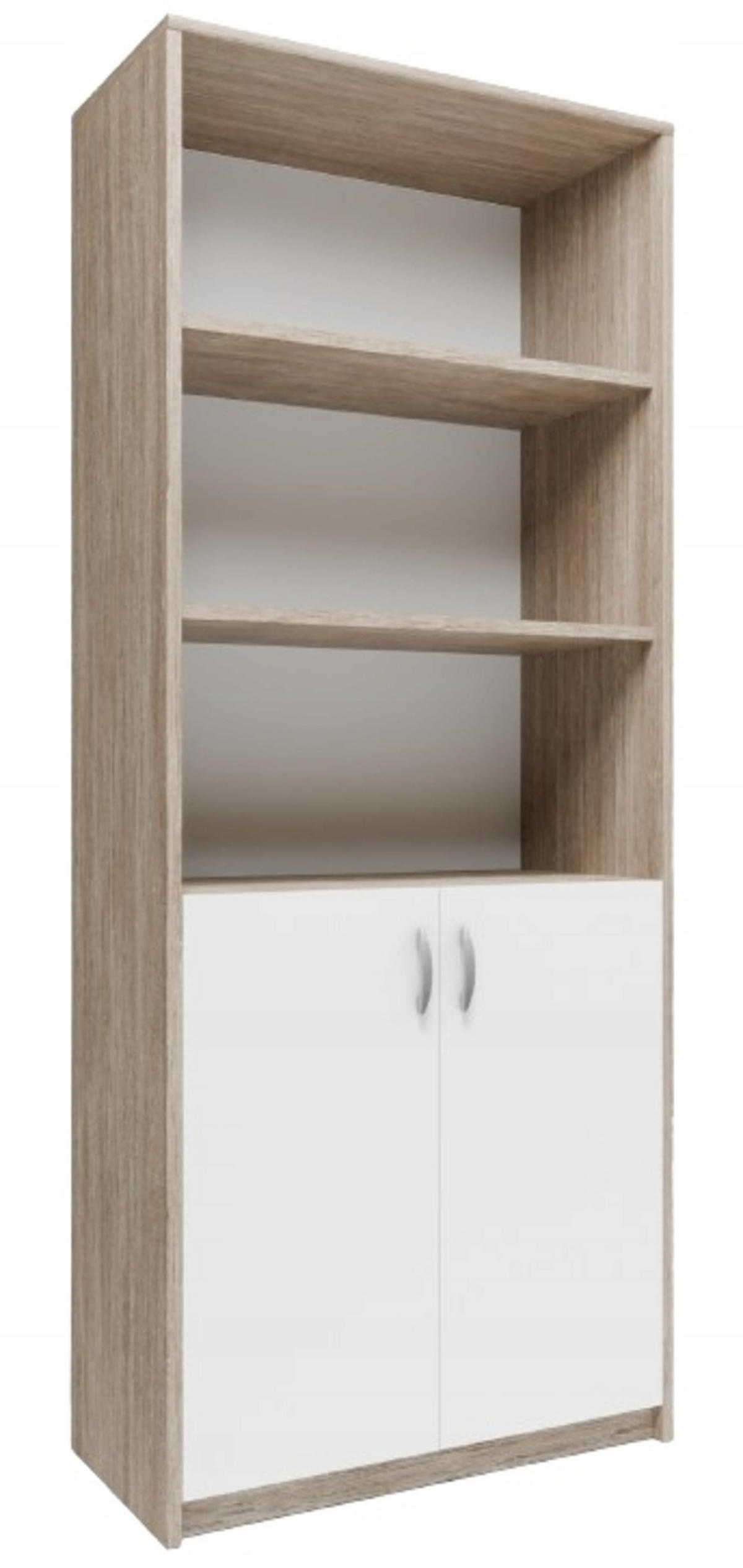 BÜCHERREGAL R7 Sonoma Eiche-Weiß 74/35/180 cm - Weiß/Sonoma Eiche, Holzwerkstoff (74/180/35cm) - Matkam Möbel