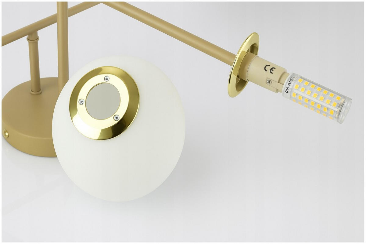 DECKENLEUCHTE ECRU II - Beige/Goldfarben, Glas/Metall (75/75/27cm) - kiki design
