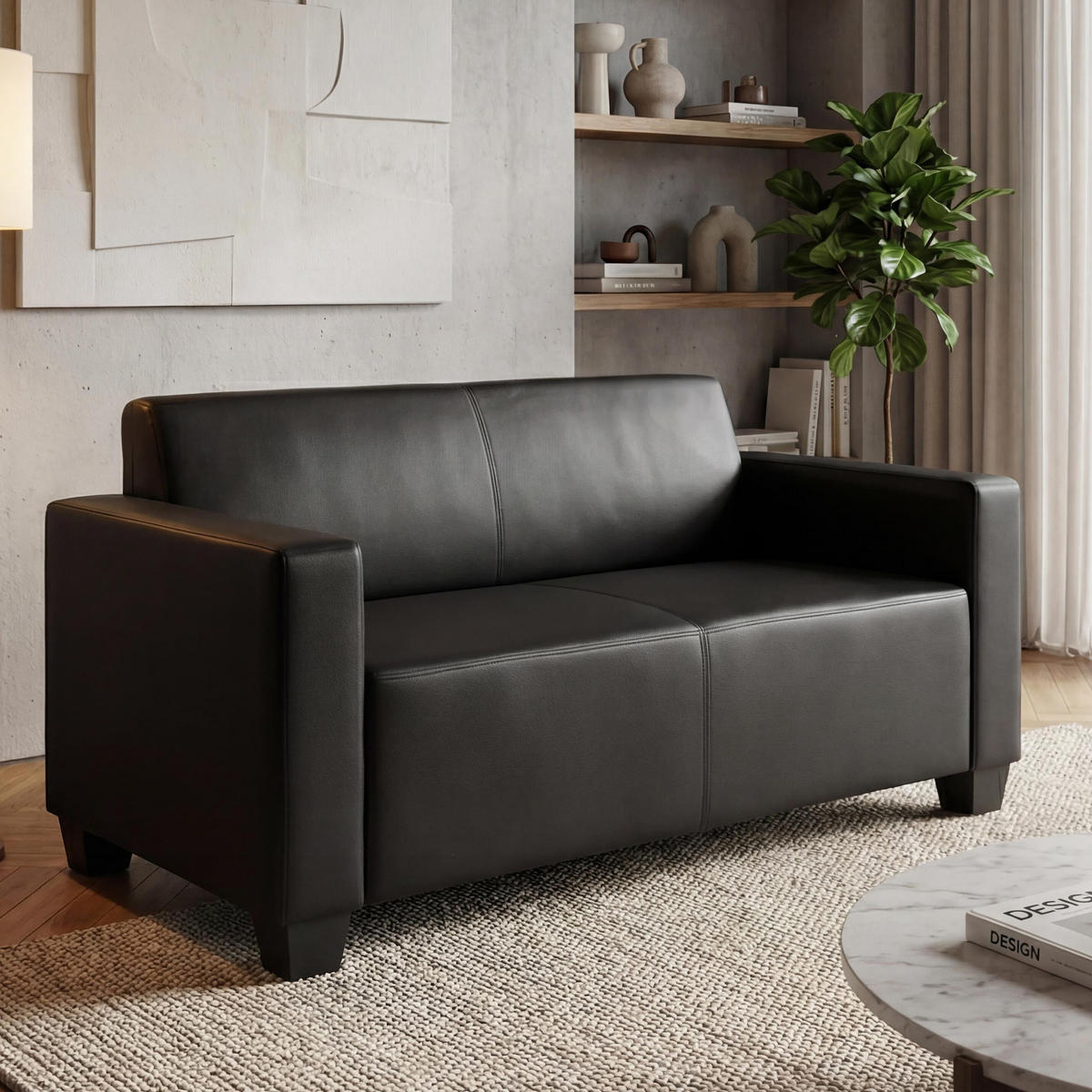 2-SITZER SOFA Schwarz - Schwarz, Textil (136/76/72cm) - MCW