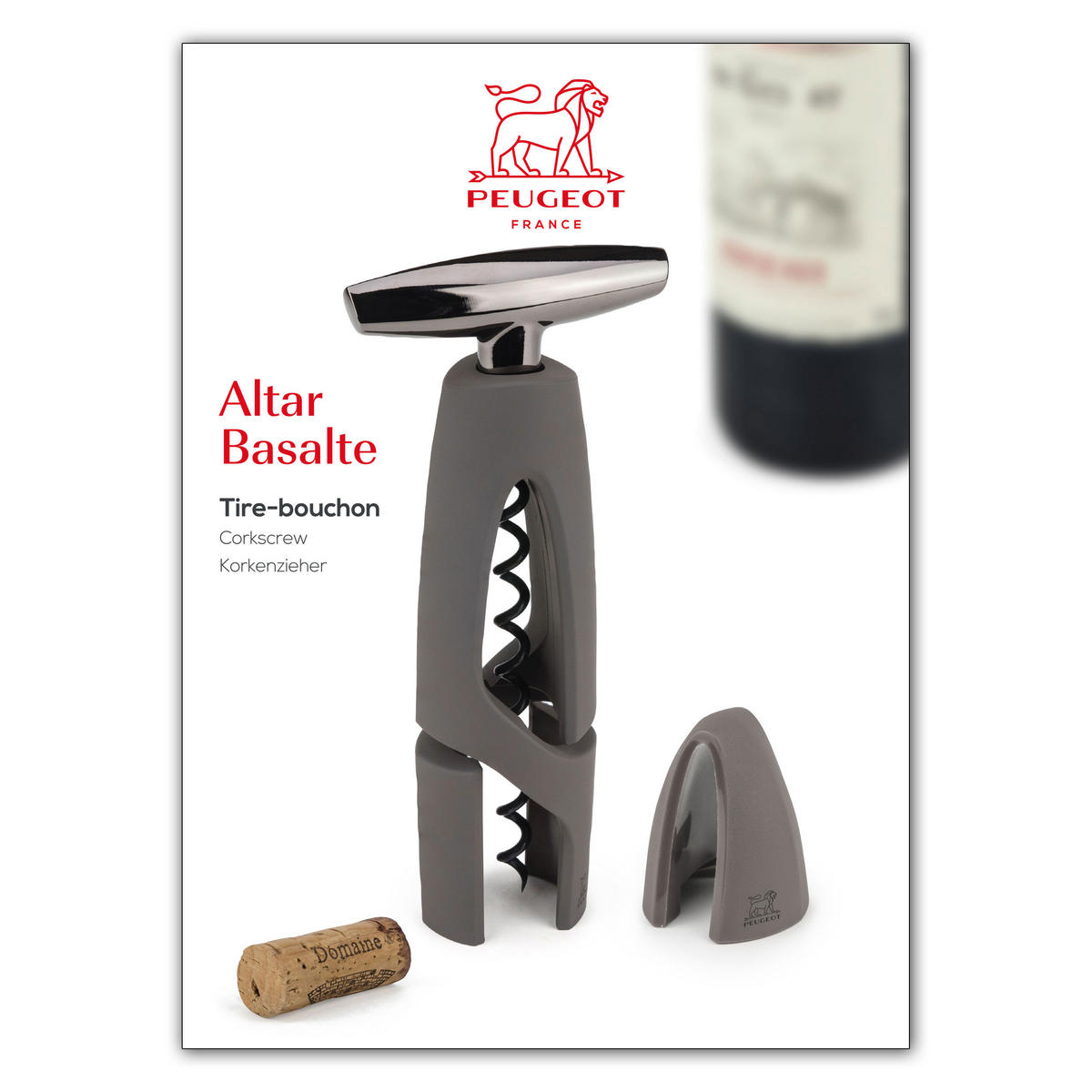 KORKENZIEHER Altar Basalt mit Kapselschneider - Grau, Metall (3.5cm) - PEUGEOT