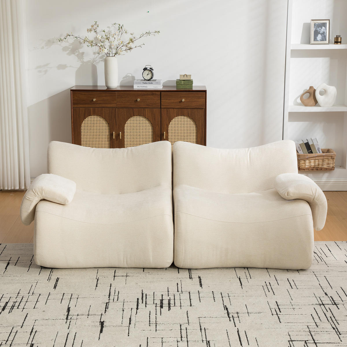 2-SITZER SOFA Chenille Beige ohne Montage - Beige, Textil (199/72.5/92cm) - WISHDOR