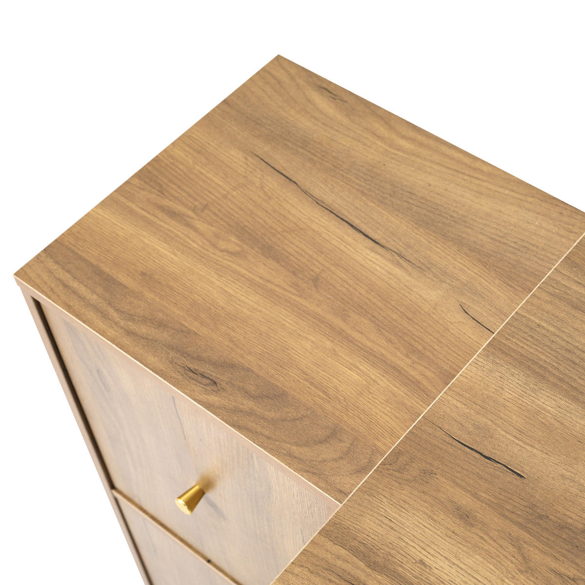 ECKSCHREIBTISCH 360° Schwenkbar 4 Fächer 4 Schubladen - Eichefarben, Holzwerkstoff (35/140/78cm) - FLIEKS