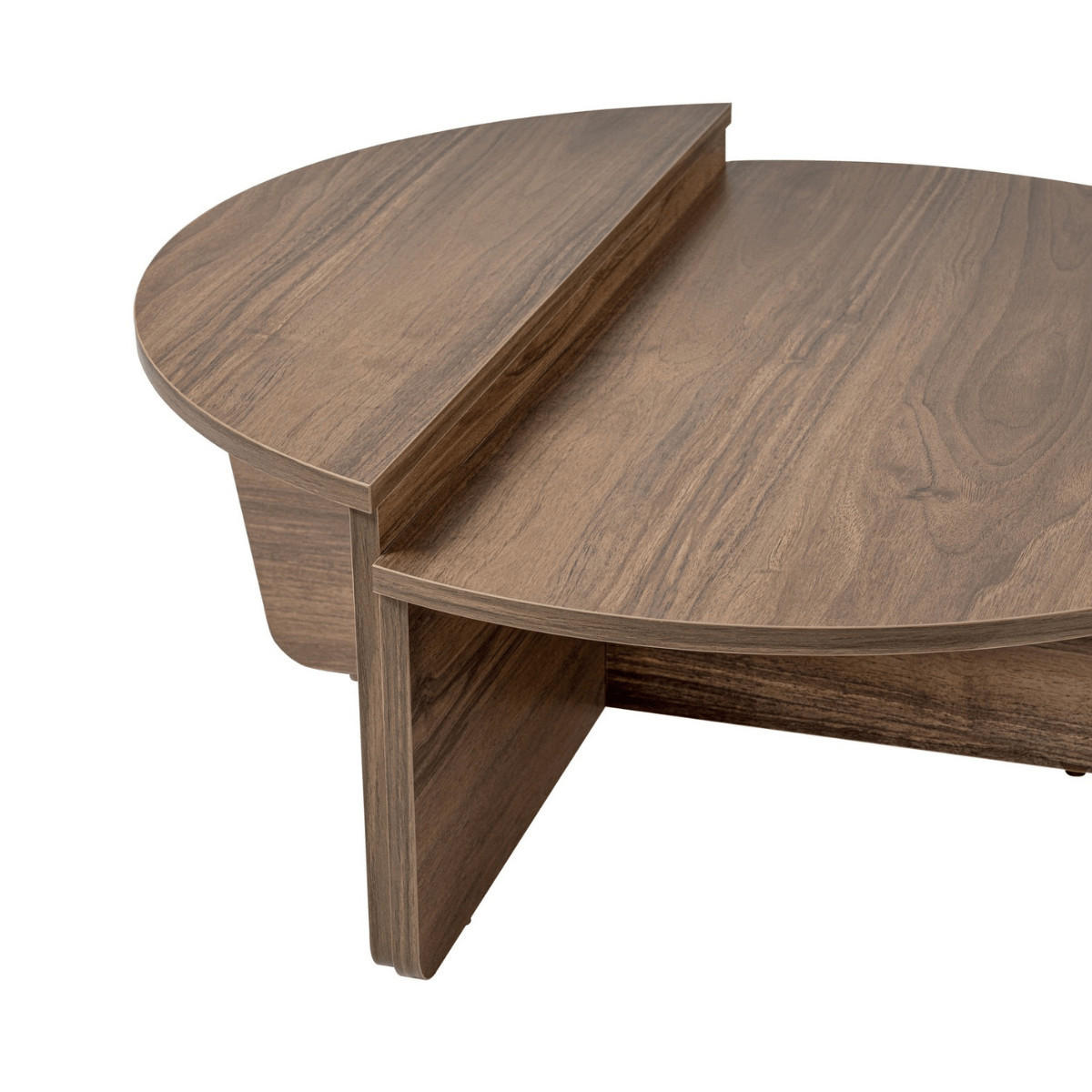 COUCHTISCH (2er-Set) orion 90/90/35 cm - Nussbaumfarben, Holzwerkstoff (90/90/35cm) - Calicosy