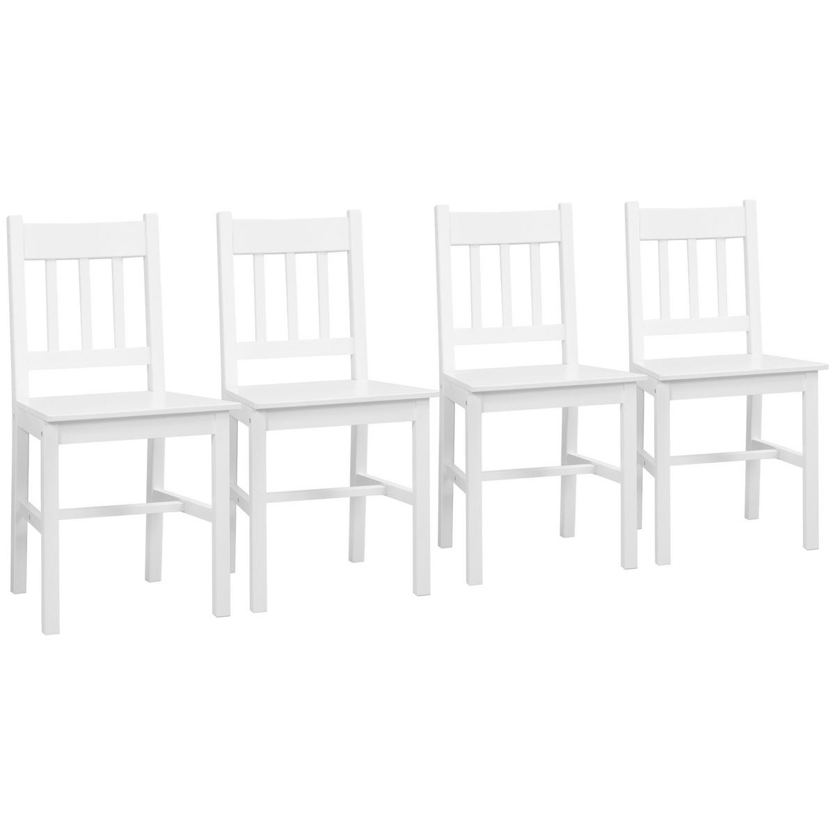 ESSZIMMERSTÜHLE 4er-Set Weiß 46.5/41.0/85.5 cm - Weiß, Holz (41/85.5/46.5cm)