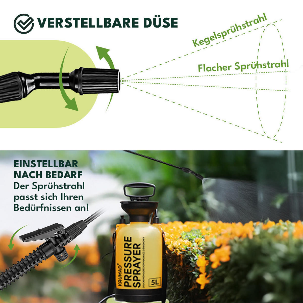 DRUCKSPRÜHER 5L - Gelb, Kunststoff (18/42/18cm) - KRUMAD