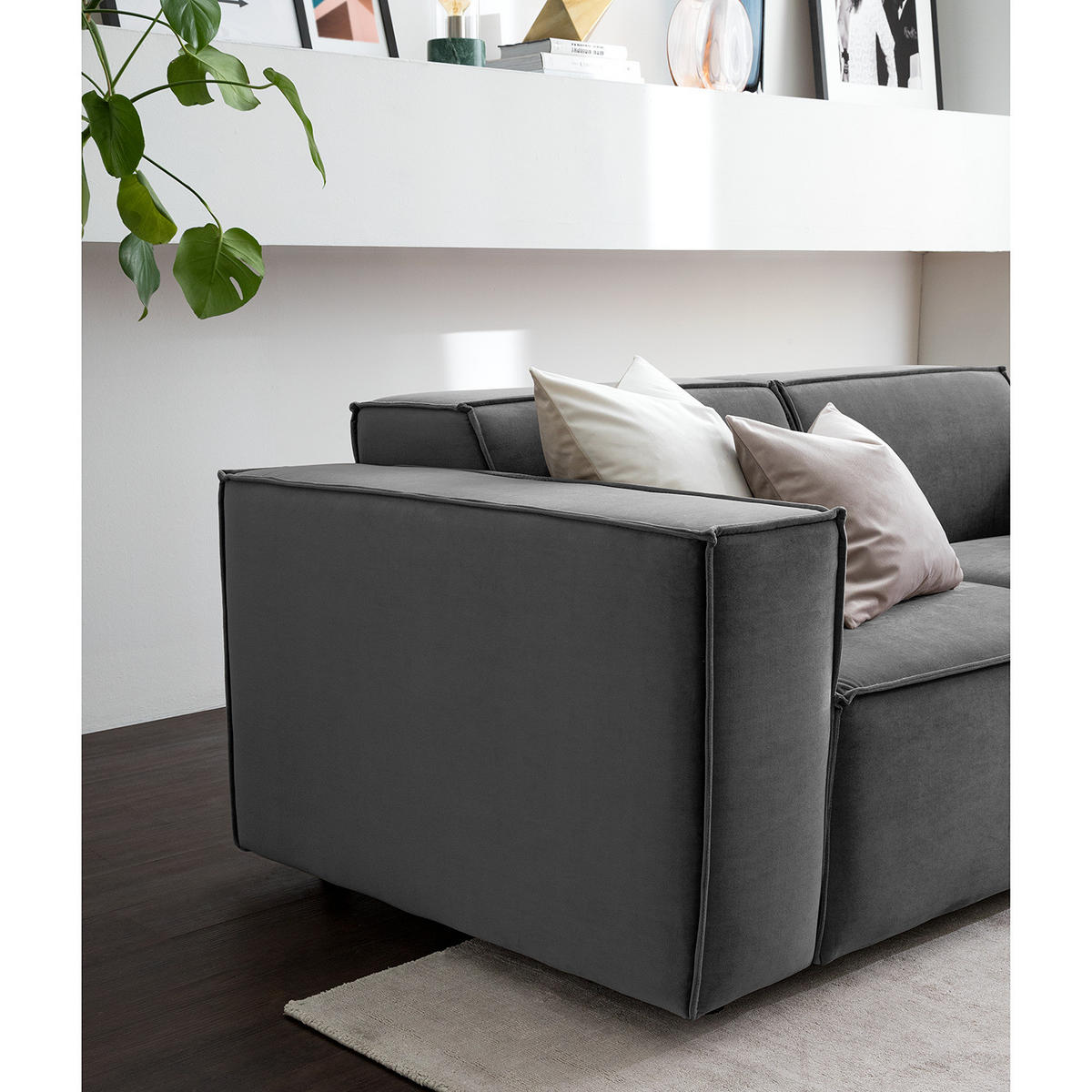 2-SITZER SOFA - Grau, Textil (189/70/96cm) - home24