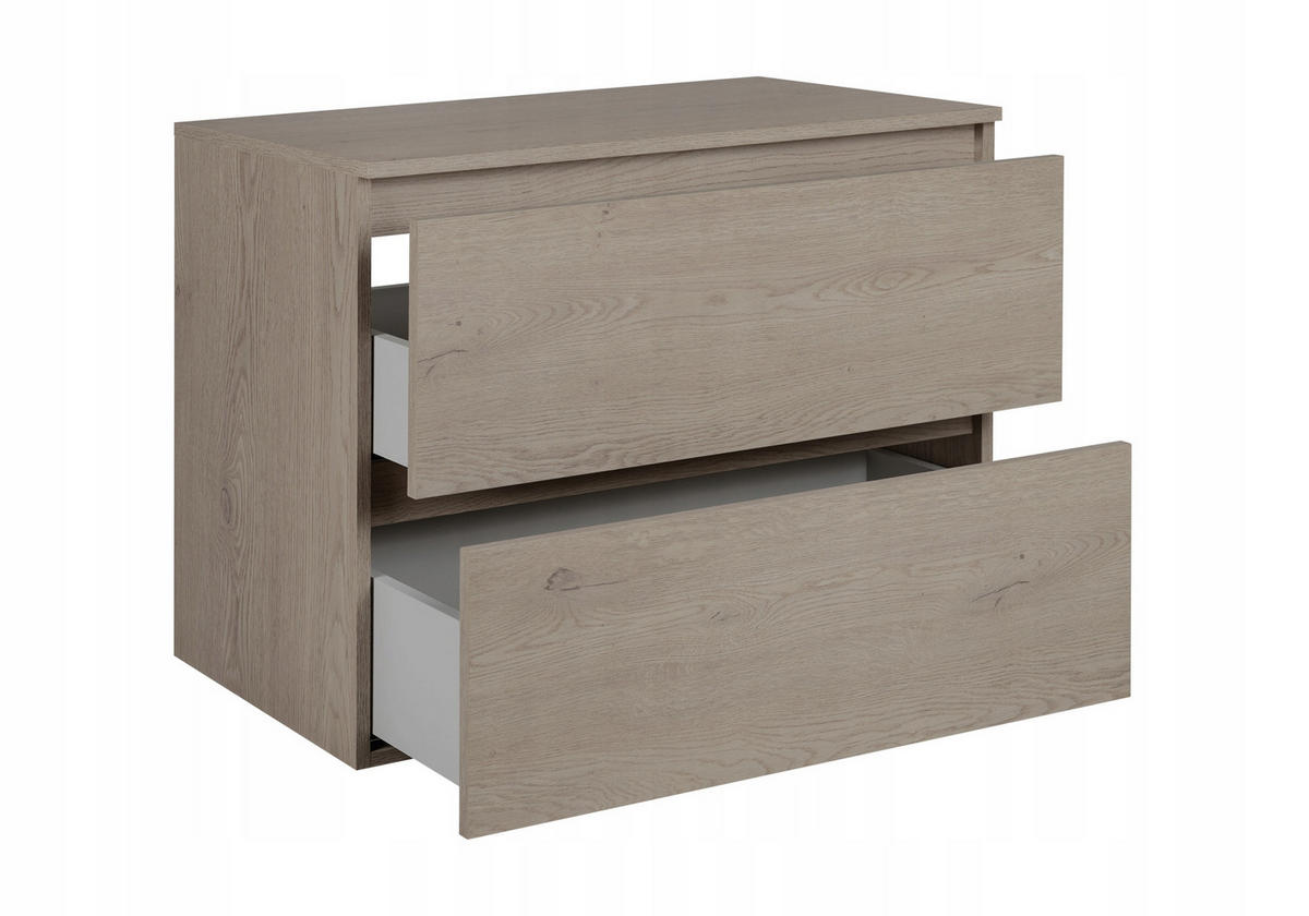 WASCHBECKUNTERSCHRANK SIMPLE 80cm mit Arbeitsplatte und einem Regal Eiche Dunkel - Wildeiche, Holz (80/62/46cm) - Rodan