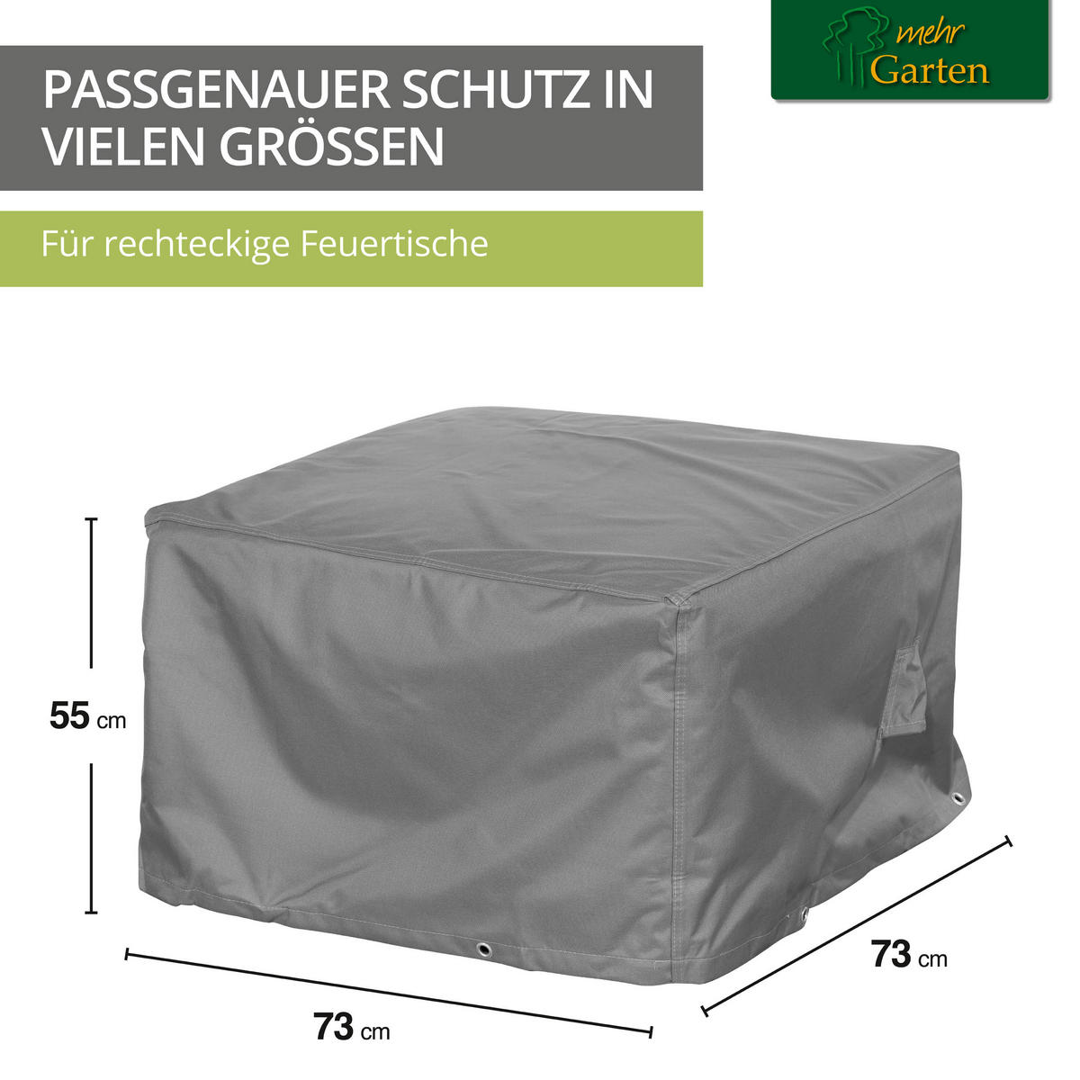 SCHUTZHÜLLE für Feuertisch eckig und rund SHP-20185 - Grau, Kunststoff (83/55/83cm) - mehr Garten