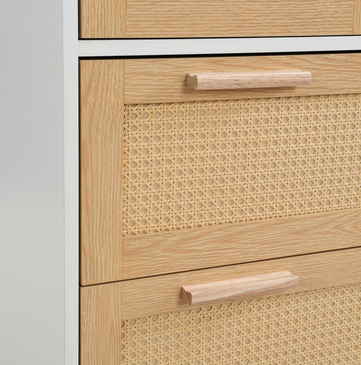 KOMMODE 80/80/38 cm Natur/Weiß aus MDF mit 4 Schubladen - Weiß, Holzwerkstoff (80/38/80cm) - OKMYHOME