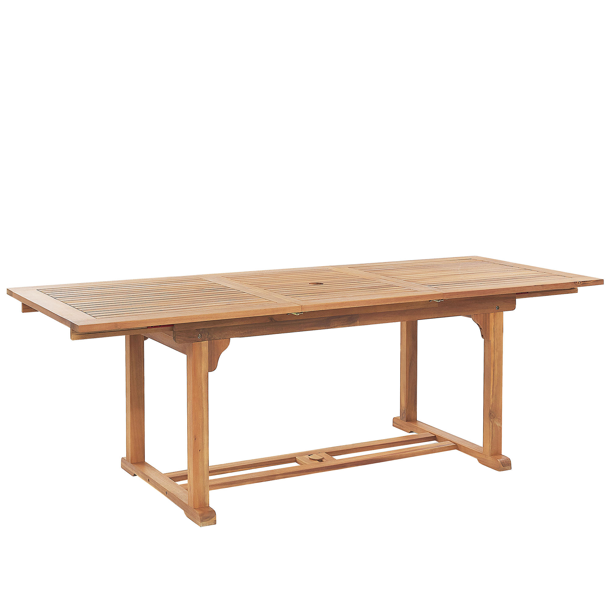 GARTENTISCH Akazienholz hellbraun 160/220/90 cm ausziehbar Java - Hellbraun, Holz (160/90/74cm) - Beliani