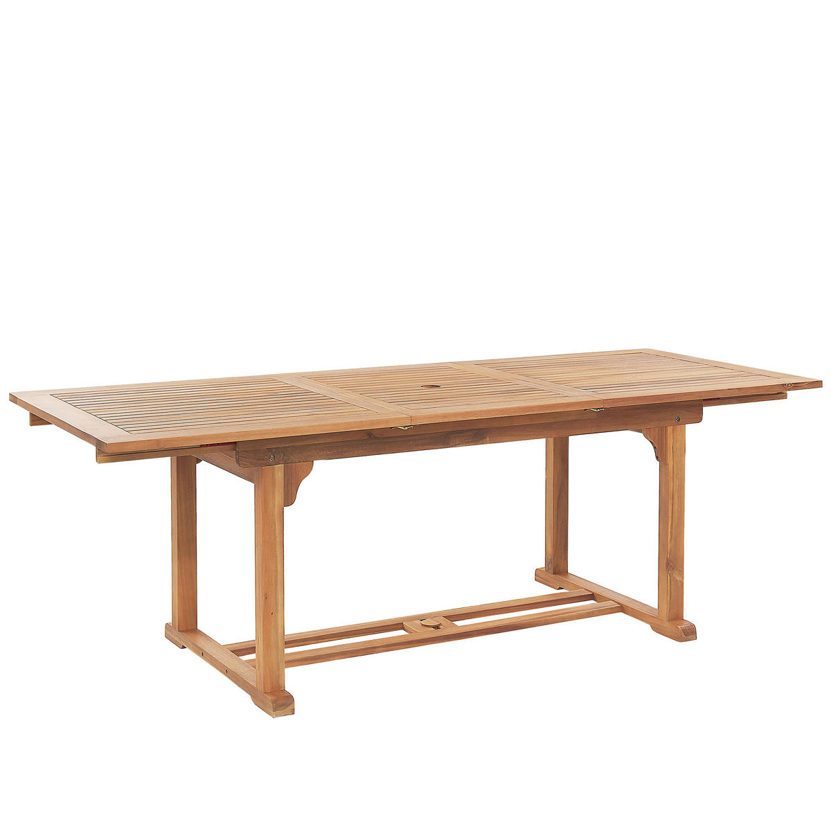 GARTENTISCH Akazienholz hellbraun 160/220/90 cm ausziehbar Java - Hellbraun, Holz (160/90/74cm) - Beliani